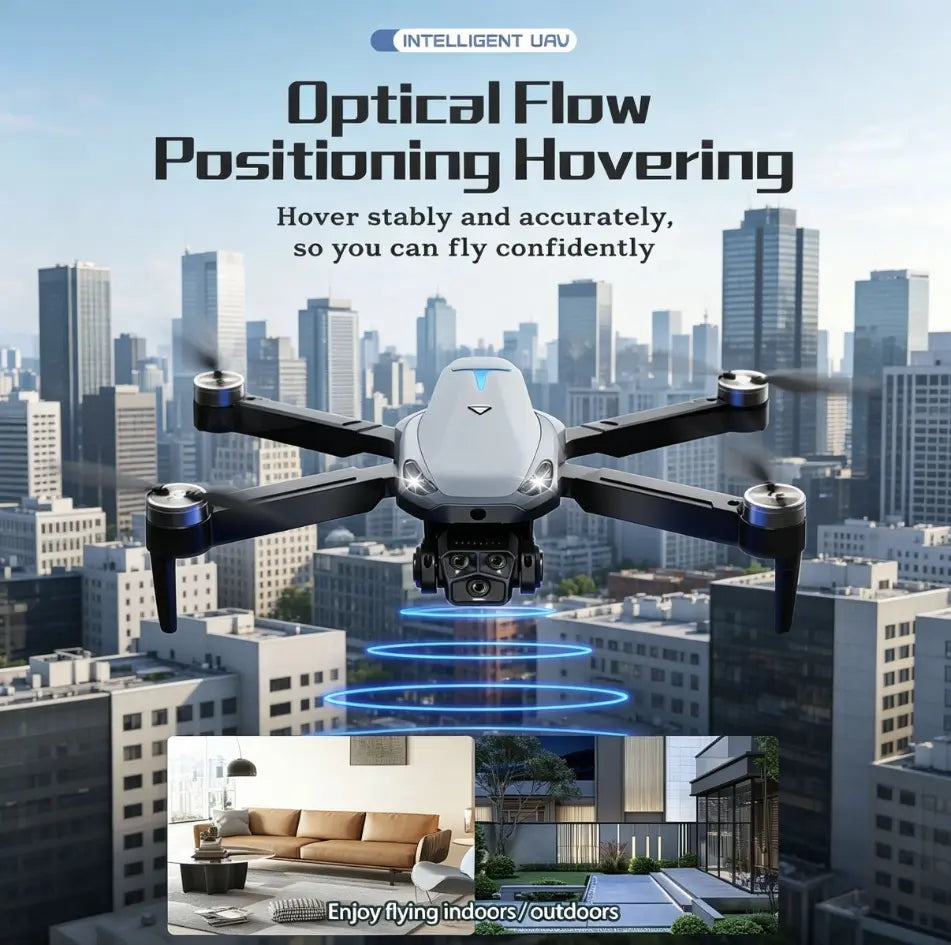 M8 Pro 2026 Foldable Aerial Drone with 4K UHD EIS Anti-Shake Camera, GPS Precise Positioning System, 5G Wifi FPV Real-Time Transmission, Intelligent Obstacle Avoidance, Auto Return, 360° Stunt Roll, 2 Batteries for Adults Beginners Aerial Photography