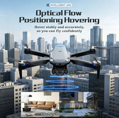 M8 Pro 2026 Foldable Aerial Drone with 4K UHD EIS Anti-Shake Camera, GPS Precise Positioning System, 5G Wifi FPV Real-Time Transmission, Intelligent Obstacle Avoidance, Auto Return, 360° Stunt Roll, 2 Batteries for Adults Beginners Aerial Photography