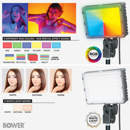 Illuminate Your Creativity: 2-Pack LED Panel Ring Light Kit with Adjustable Tripods for Stunning Content Creation