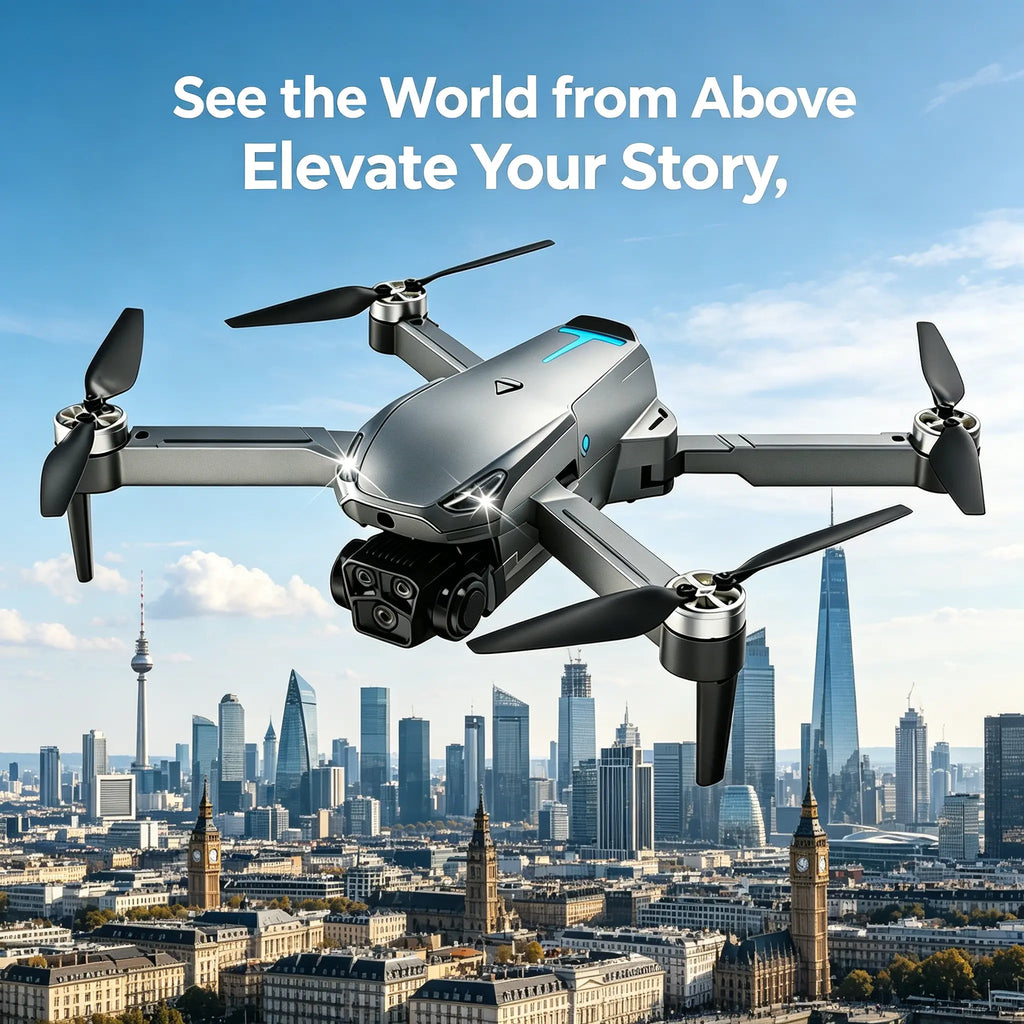 M8 Pro 2026 Foldable Aerial Drone with 4K UHD EIS Anti-Shake Camera, GPS Precise Positioning System, 5G Wifi FPV Real-Time Transmission, Intelligent Obstacle Avoidance, Auto Return, 360° Stunt Roll, 2 Batteries for Adults Beginners Aerial Photography