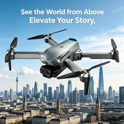 M8 Pro 2026 Foldable Aerial Drone with 4K UHD EIS Anti-Shake Camera, GPS Precise Positioning System, 5G Wifi FPV Real-Time Transmission, Intelligent Obstacle Avoidance, Auto Return, 360° Stunt Roll, 2 Batteries for Adults Beginners Aerial Photography