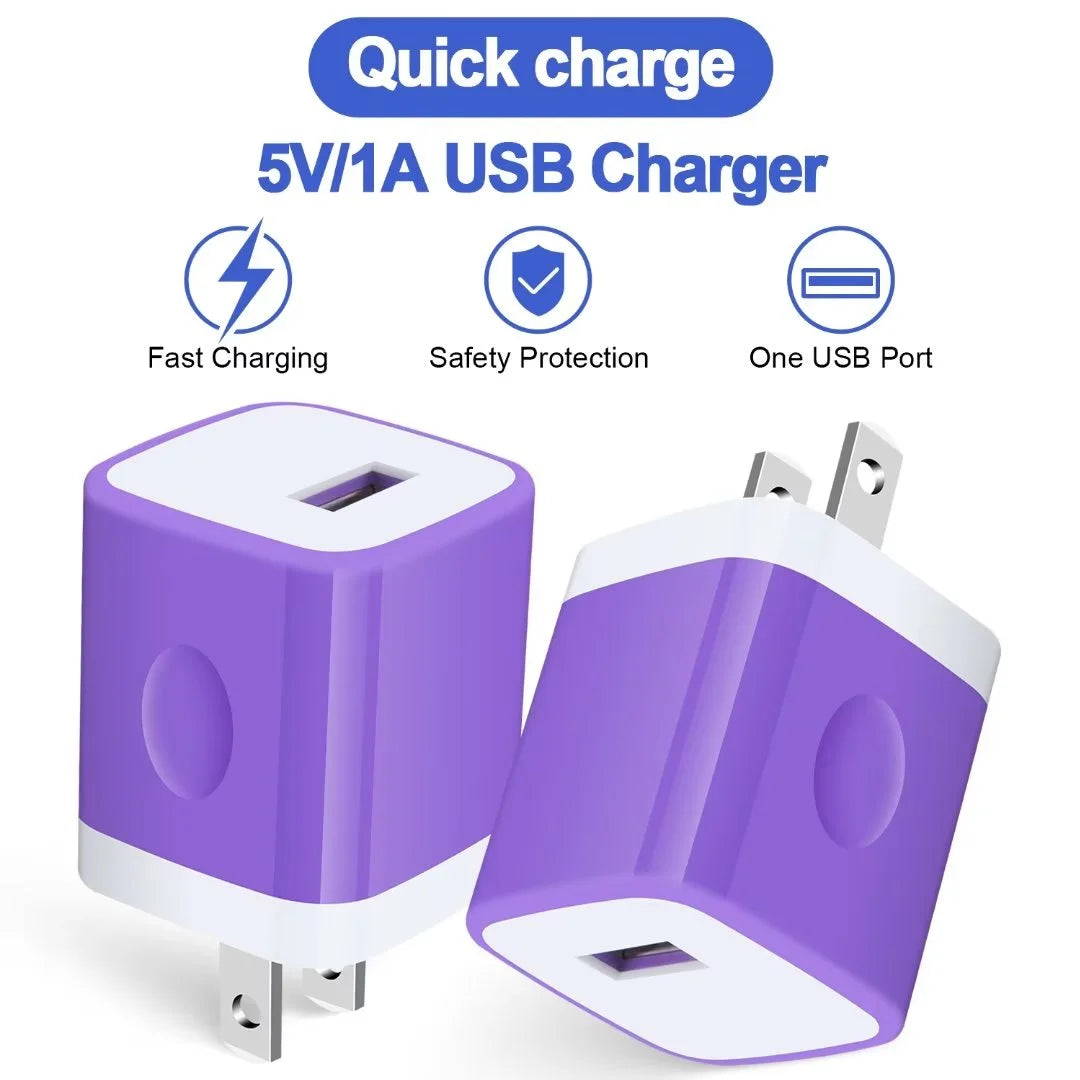 Charging Block,Type C Charger Block Fast Charging  Multi Three Port Charger Block with 3PCS Type C Charging Cables 6Ft USB C Cables Wall Charger Block Plug Android Charger Phone Cords Type C