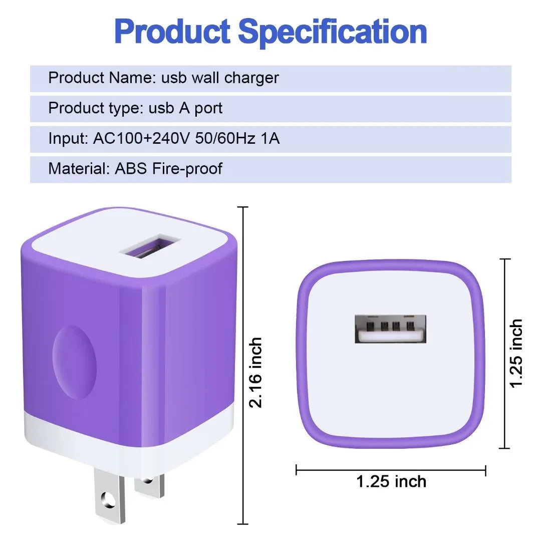 Charging Block,Type C Charger Block Fast Charging  Multi Three Port Charger Block with 3PCS Type C Charging Cables 6Ft USB C Cables Wall Charger Block Plug Android Charger Phone Cords Type C