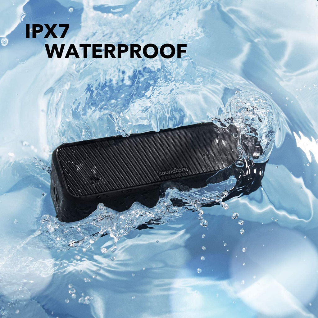 Soundcore Anker 3 Portable Bluetooth Speaker - Wireless, IPX7 Waterproof, 24H Playtime, Pure Titanium Diaphragm Drivers, Partycast, Bassup, Custom EQ App - for Home, Shower, Outdoor, and Beach