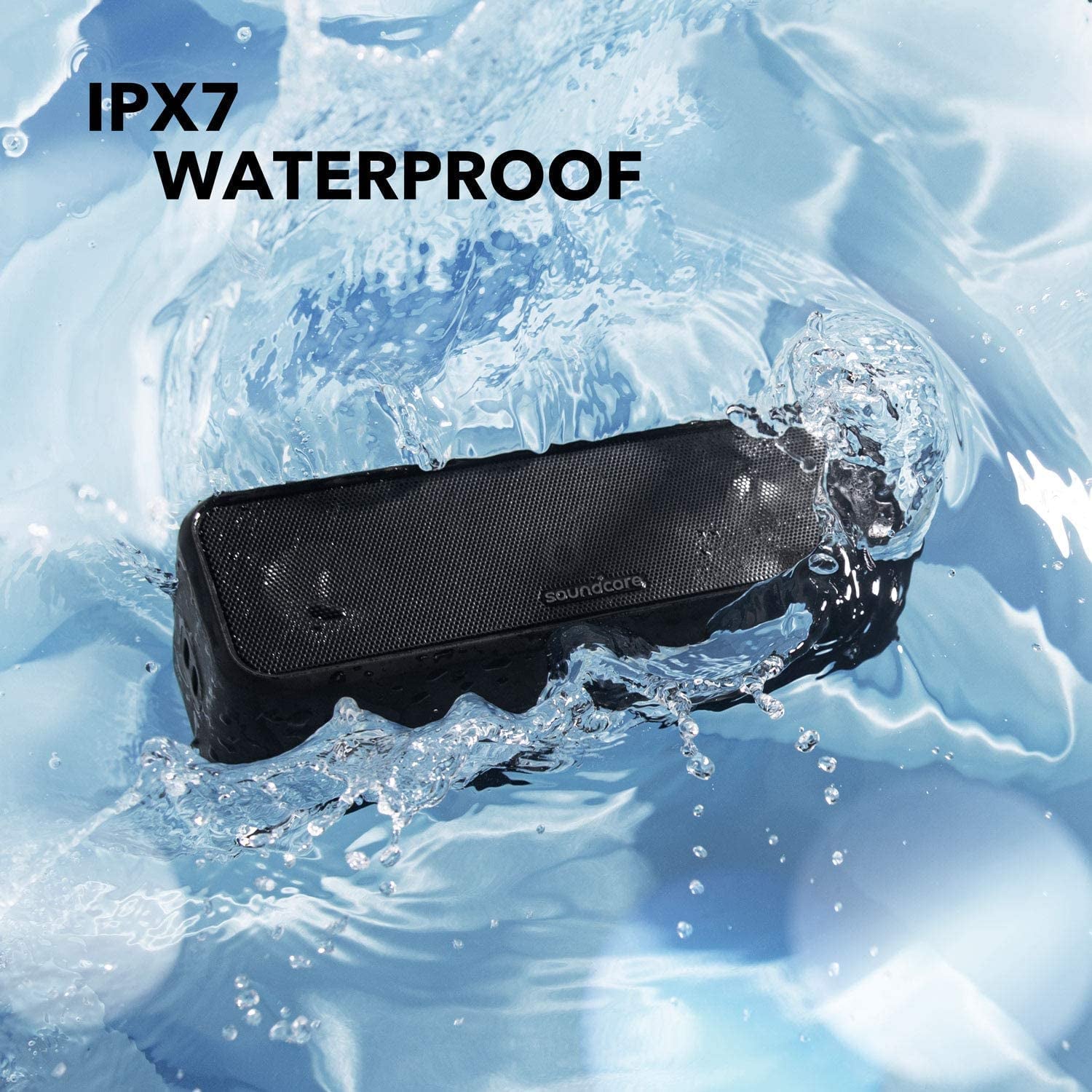 Soundcore Anker 3 Portable Bluetooth Speaker - Wireless, IPX7 Waterproof, 24H Playtime, Pure Titanium Diaphragm Drivers, Partycast, Bassup, Custom EQ App - for Home, Shower, Outdoor, and Beach