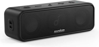 Soundcore Anker 3 Portable Bluetooth Speaker - Wireless, IPX7 Waterproof, 24H Playtime, Pure Titanium Diaphragm Drivers, Partycast, Bassup, Custom EQ App - for Home, Shower, Outdoor, and Beach