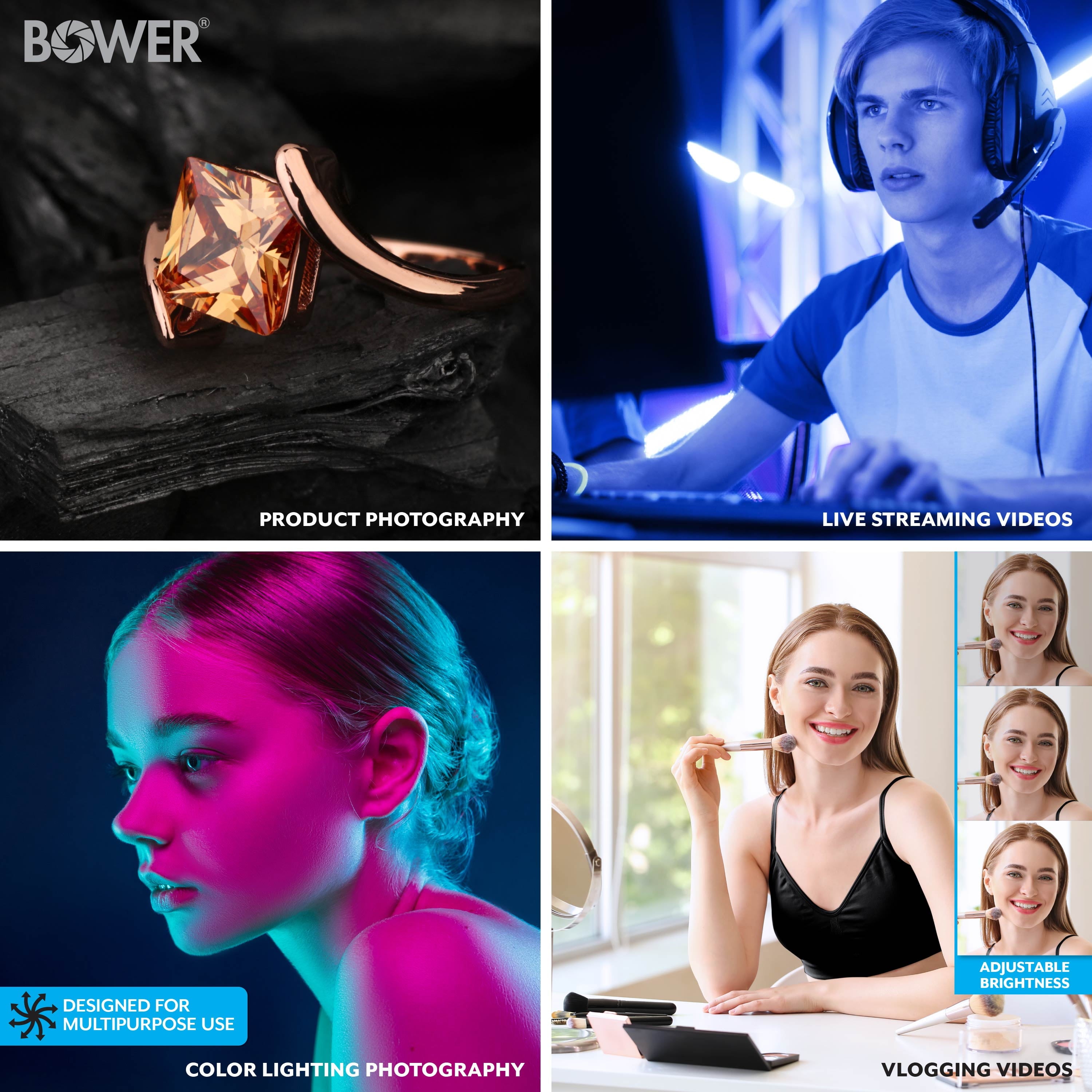 Illuminate Your Creativity: 2-Pack LED Panel Ring Light Kit with Adjustable Tripods for Stunning Content Creation