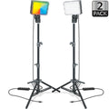 Illuminate Your Creativity: 2-Pack LED Panel Ring Light Kit with Adjustable Tripods for Stunning Content Creation