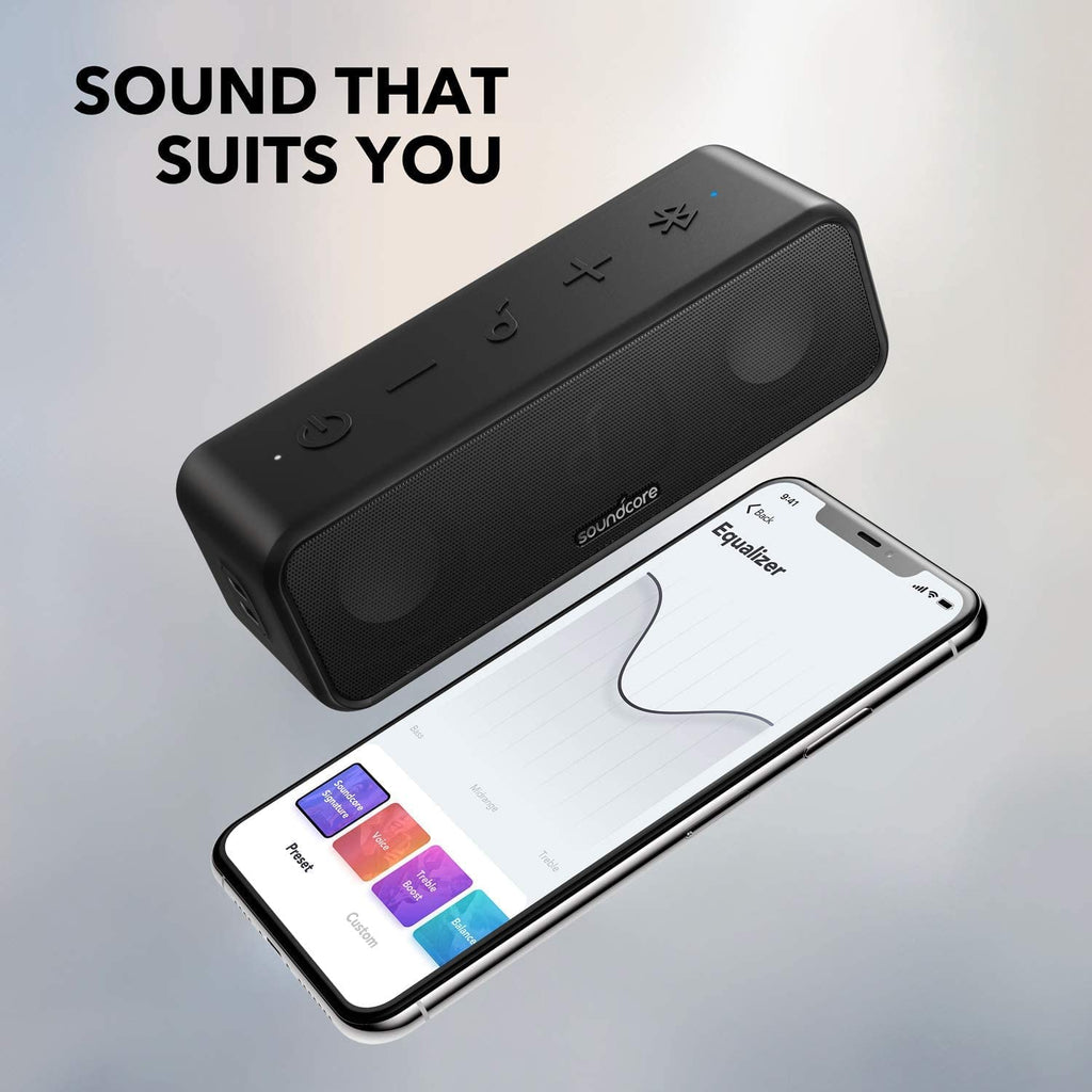 Soundcore Anker 3 Portable Bluetooth Speaker - Wireless, IPX7 Waterproof, 24H Playtime, Pure Titanium Diaphragm Drivers, Partycast, Bassup, Custom EQ App - for Home, Shower, Outdoor, and Beach