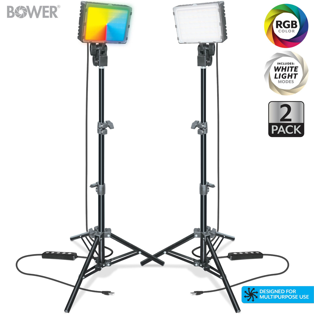 Illuminate Your Creativity: 2-Pack LED Panel Ring Light Kit with Adjustable Tripods for Stunning Content Creation
