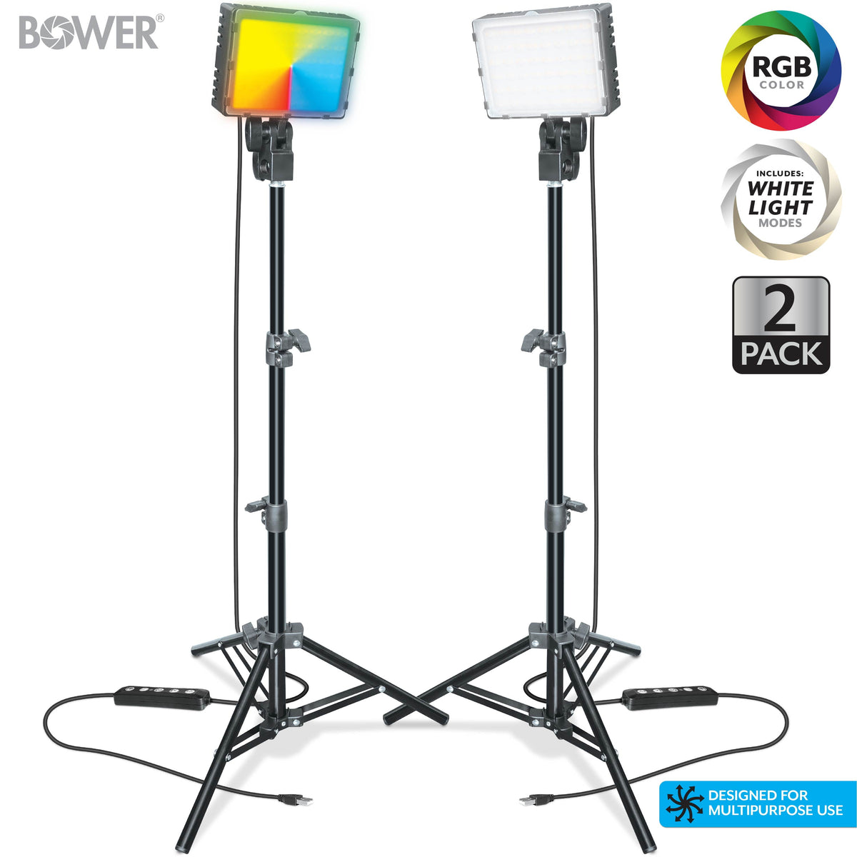 Illuminate Your Creativity: 2-Pack LED Panel Ring Light Kit with Adjustable Tripods for Stunning Content Creation