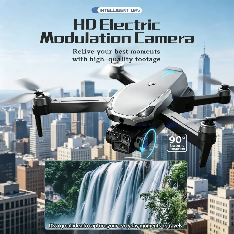 M8 Pro 2026 Foldable Aerial Drone with 4K UHD EIS Anti-Shake Camera, GPS Precise Positioning System, 5G Wifi FPV Real-Time Transmission, Intelligent Obstacle Avoidance, Auto Return, 360° Stunt Roll, 2 Batteries for Adults Beginners Aerial Photography