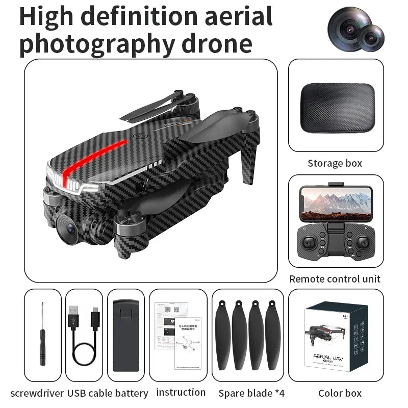 M8 Pro 2026 Foldable Aerial Drone with 4K UHD EIS Anti-Shake Camera, GPS Precise Positioning System, 5G Wifi FPV Real-Time Transmission, Intelligent Obstacle Avoidance, Auto Return, 360° Stunt Roll, 2 Batteries for Adults Beginners Aerial Photography